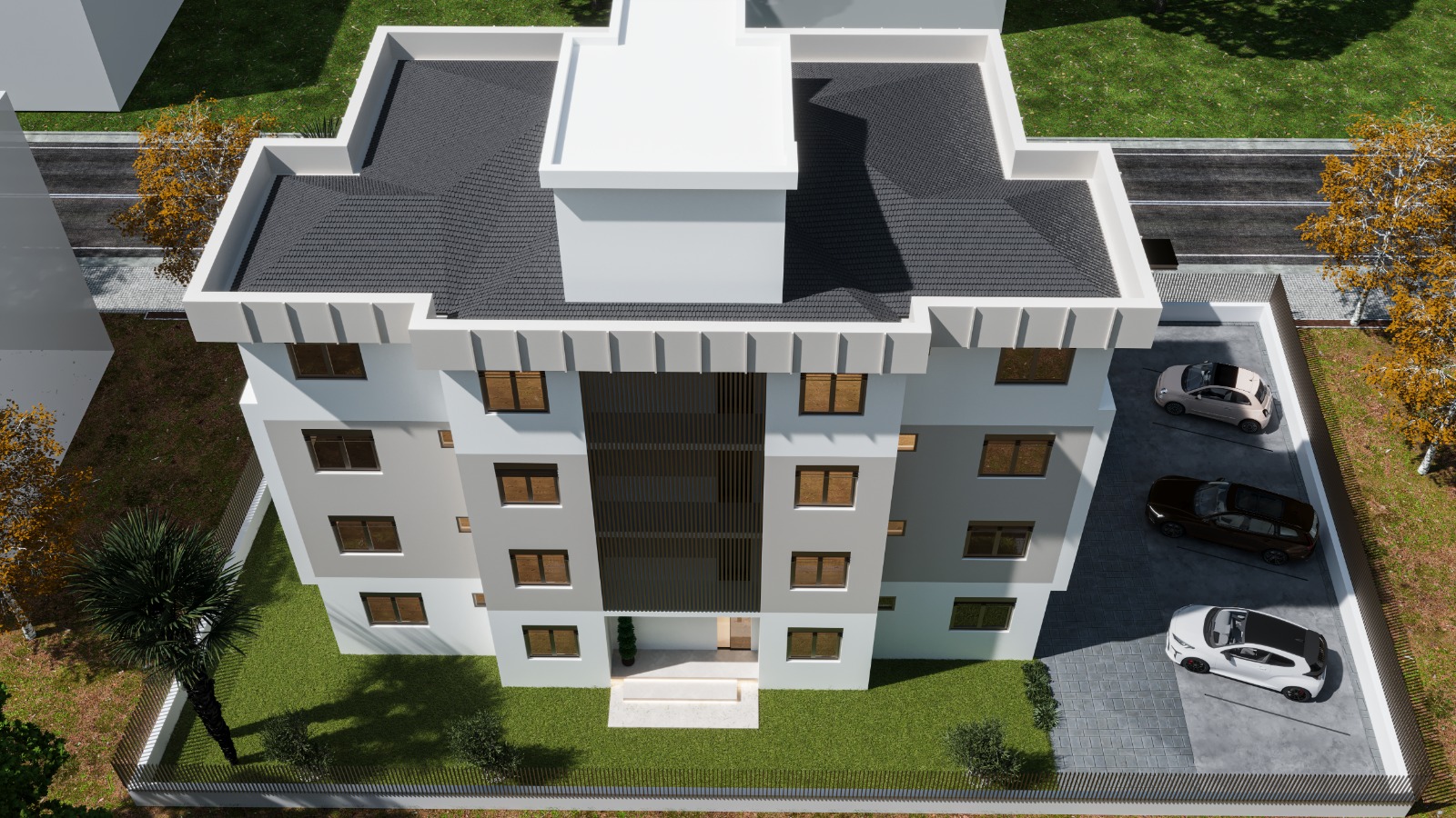Yeniköy Projesi — Arka cephe ve otopark